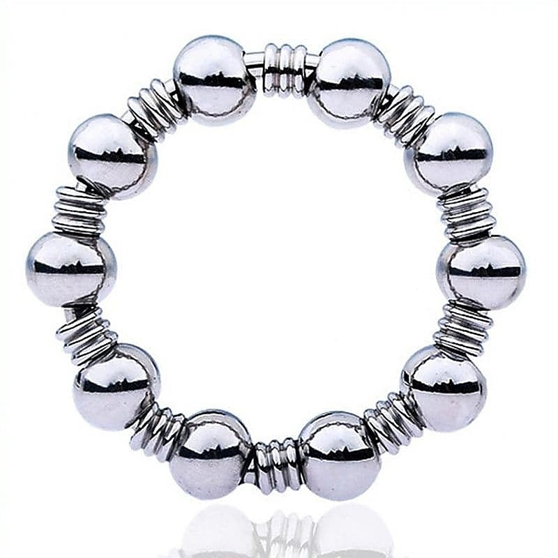 Beaded Steel Cockring by BDStyle - Cock Rings