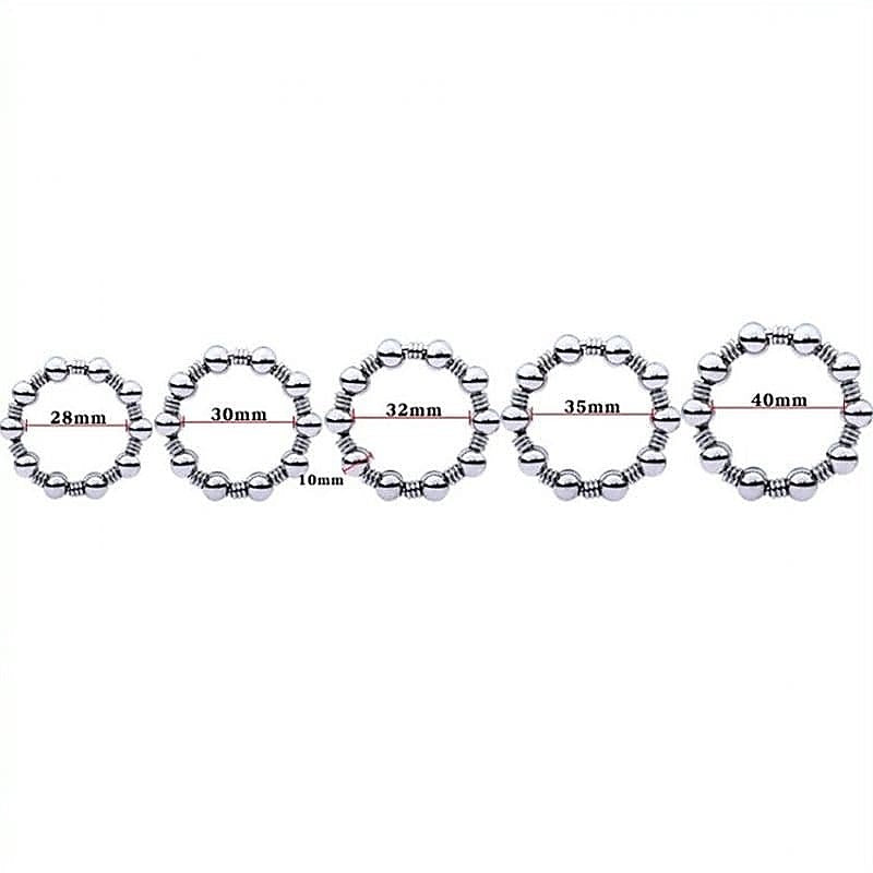 Beaded Steel Cockring by BDStyle - Cock Rings