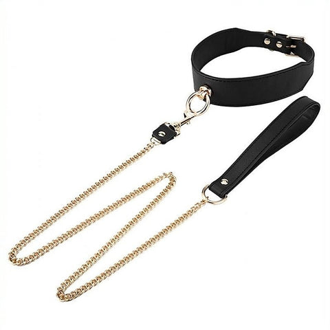 Premium Golden Lead BDSM Collar by BDStyle - Collars and Leads