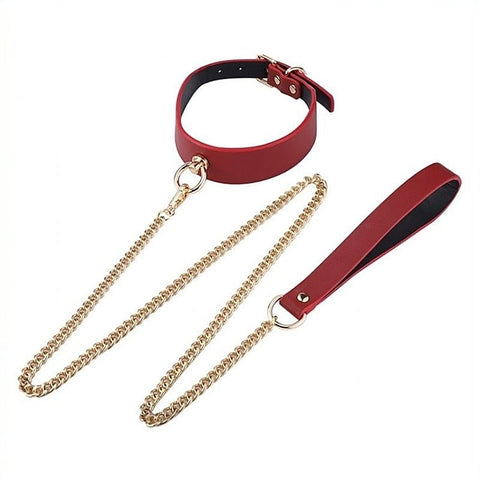 Premium Golden Lead BDSM Collar by BDStyle - Collars and Leads