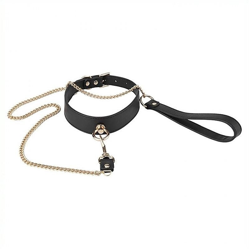 Premium Golden Lead BDSM Collar by BDStyle - Collars and Leads