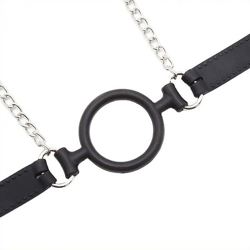 Silicone O Ring Gag With Nipple Clamp by BDStyle - Bondage Gags and Bits