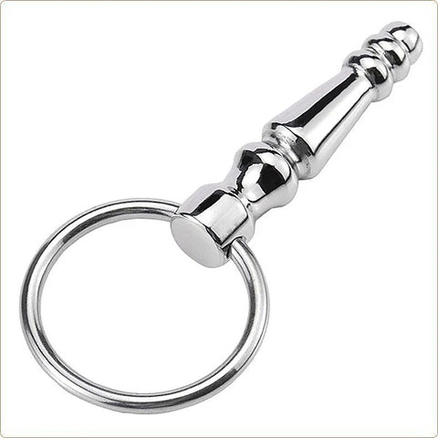 Steel Penis Plug With Ring - Penis Plugs