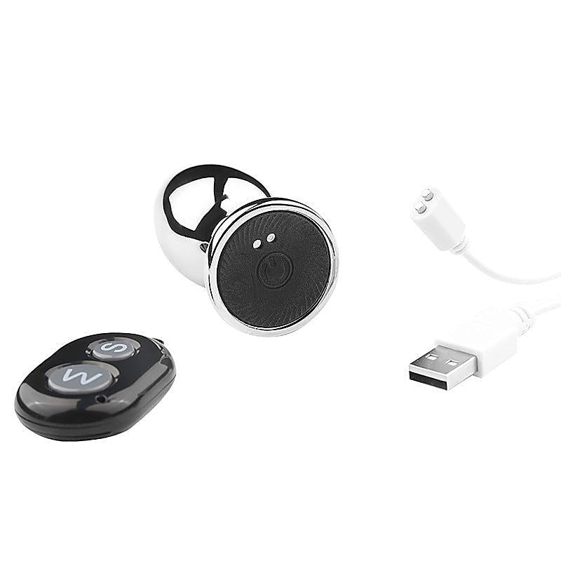 Remote Vibrating Stainless Steel Butt Plug by BDStyle - Electro Sex