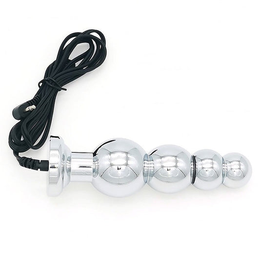 Bipolar Metal Electric Shock Butt Plug - J - Electro Sex