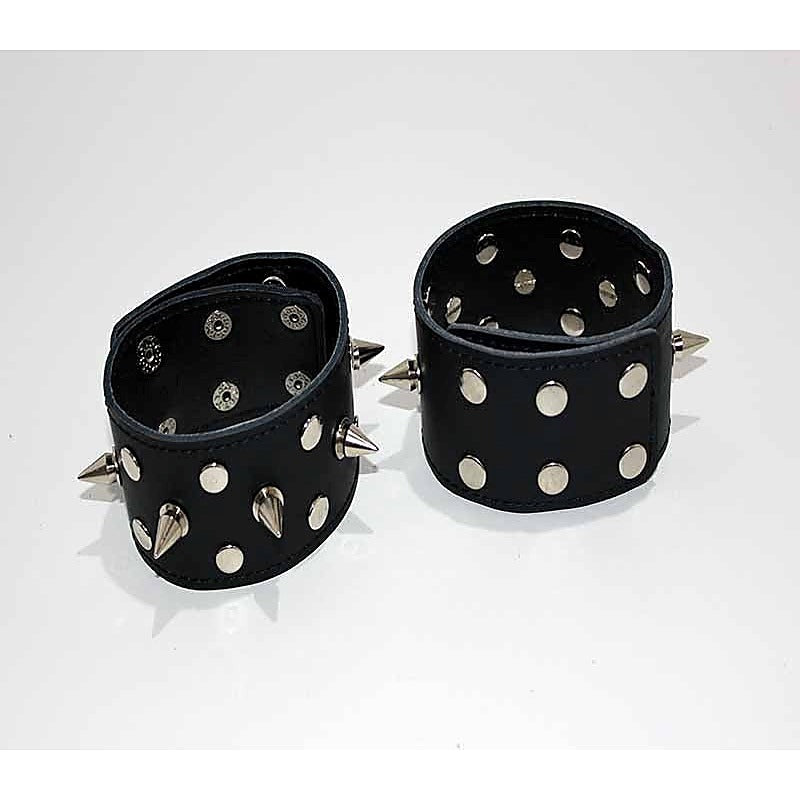 Spiked Leather Ankle Cuffs With Studs by BDStyle - Collars and Leads