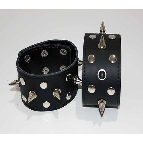 Spiked Leather Ankle Cuffs With Studs by BDStyle - Collars and Leads