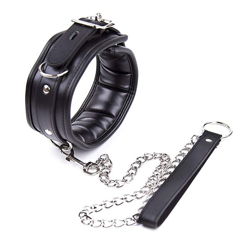 Thick and Padded Bondage Collar Light PVC by BDStyle - Collars and Leads