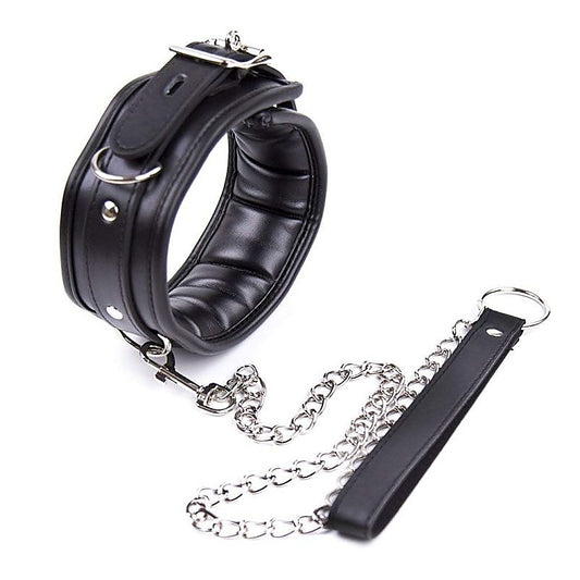 Thick and Padded Bondage Collar Light PVC by BDStyle - Collars and Leads