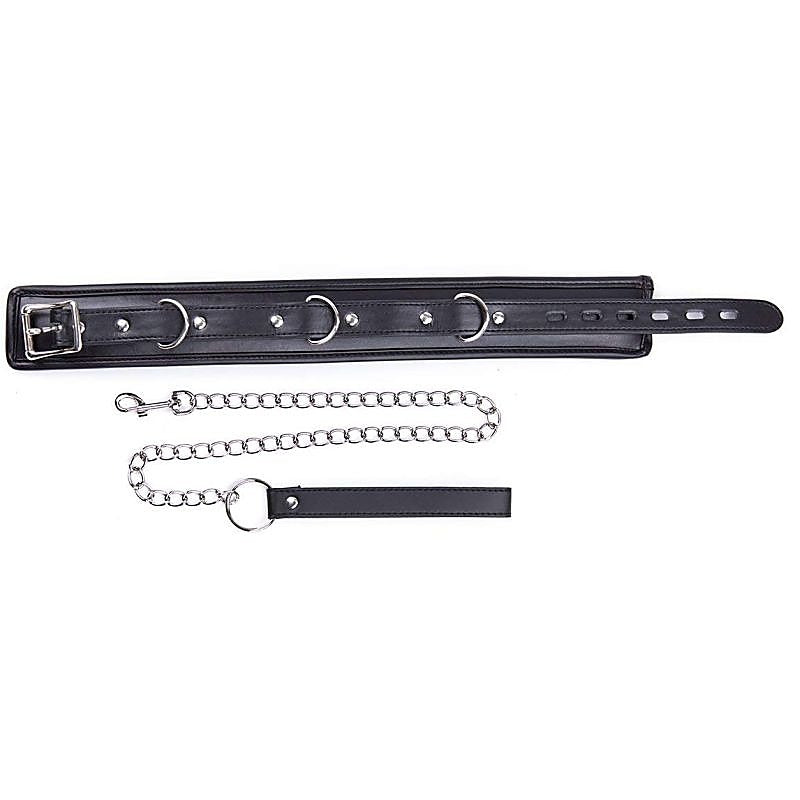 Thick and Padded Bondage Collar Light PVC by BDStyle - Collars and Leads