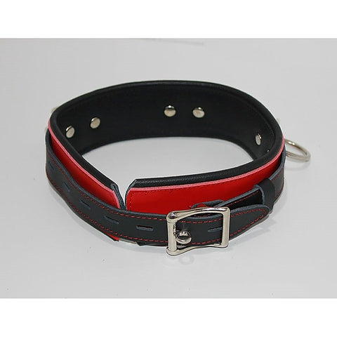 Red and Black Collar with O-Rings by BDStyle - Collars and Leads