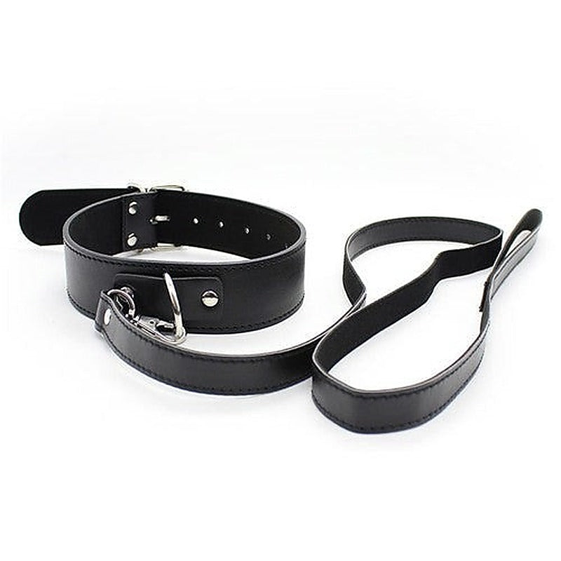 Premium Fur Lined Collar with Leash by BDStyle - Luxury Sex Toys