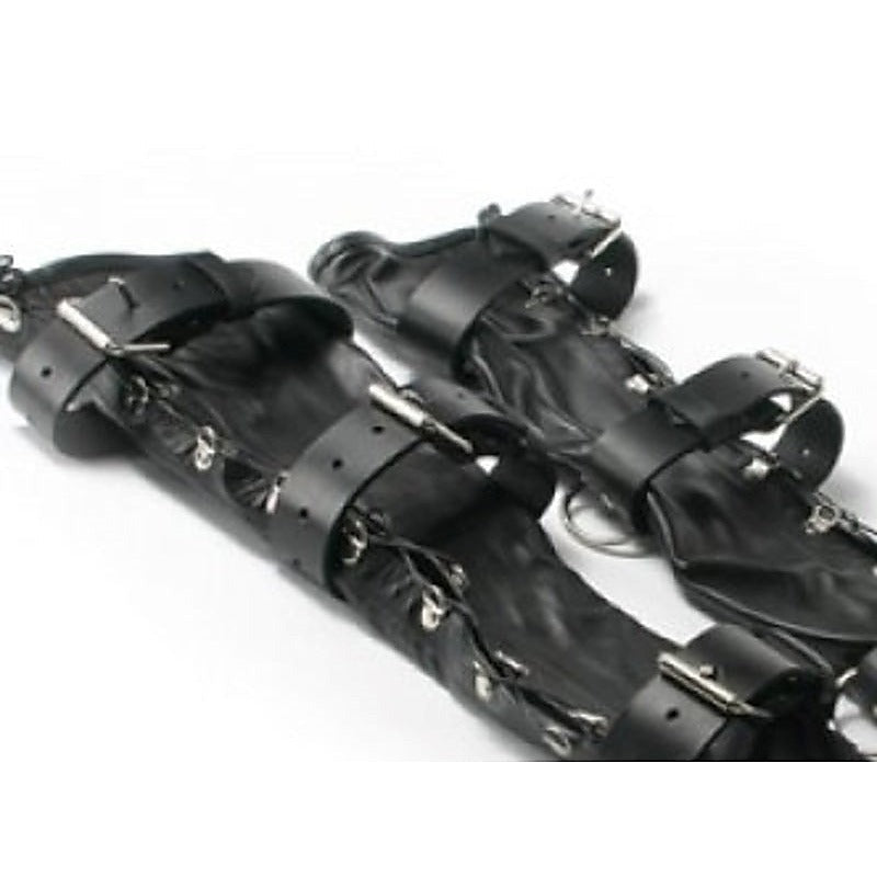 Bondage Leather Opera Gloves - Wigs and Gloves