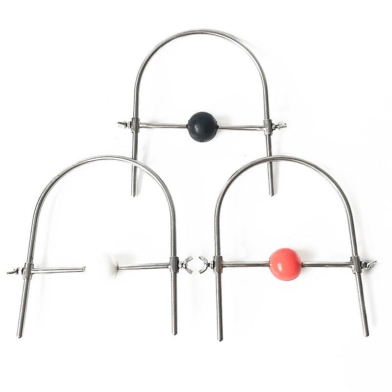 Silicone Ball Gag Stainless Steel Harness - Bondage Gags and Bits