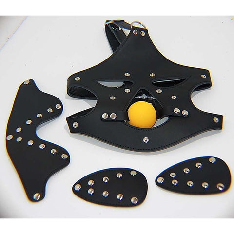 Bondage Mask with Blindfold and Ball Gag by BDStyle - Bondage Gags and Bits