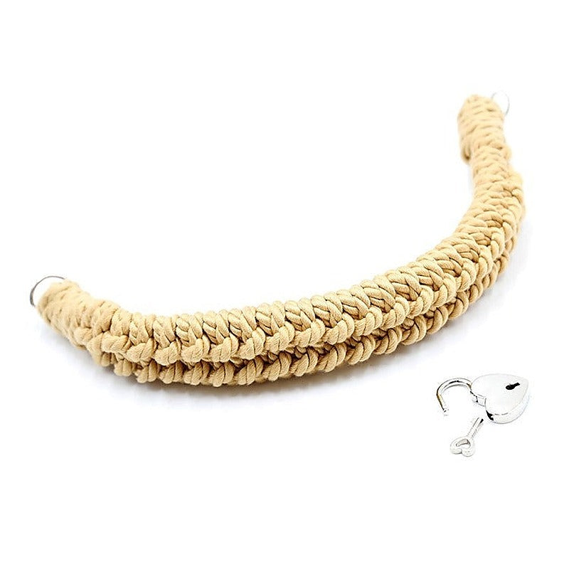 Premium Hemp Rope Bondage Collar by BDStyle - Cuffs and Restraints
