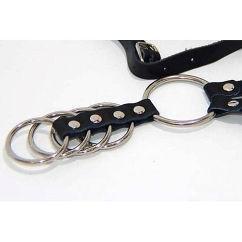 Gates of Hell Harness 3 Rings by BDStyle - Male Chastity
