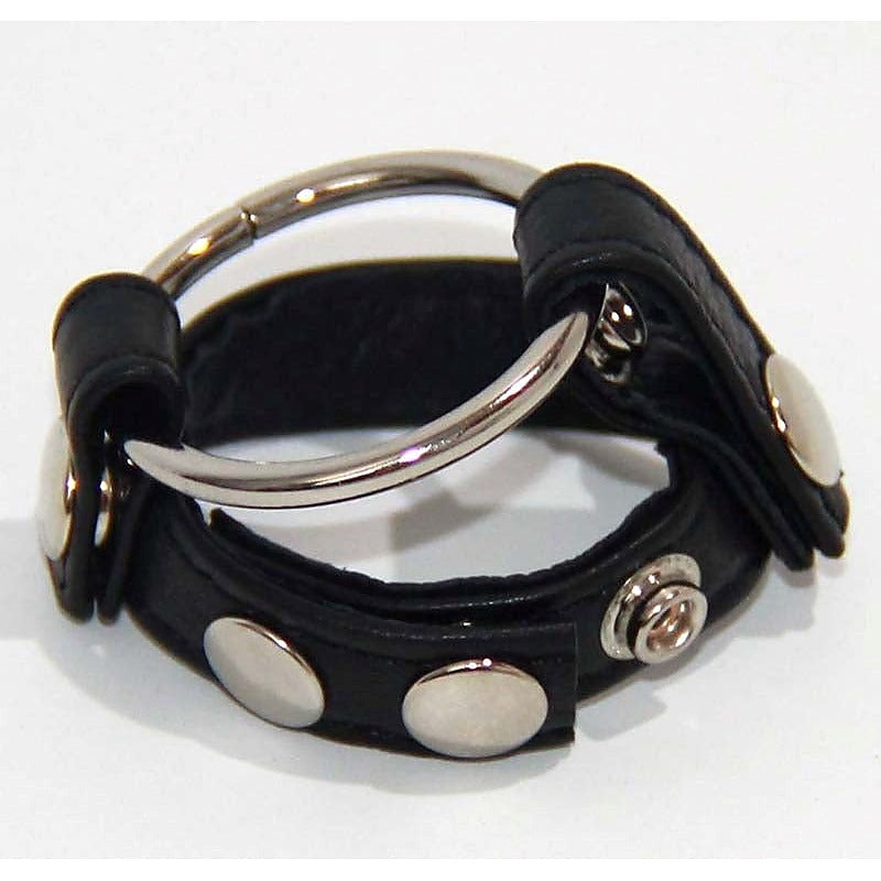 Leather Testicle & Metal Penis Rings by BDStyle - Cock Rings