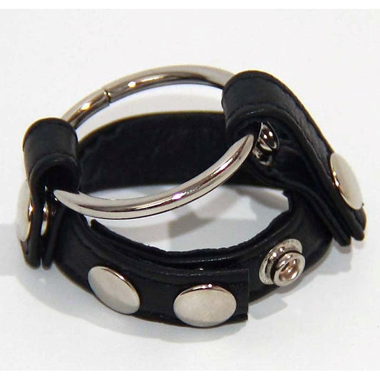Leather Testicle & Metal Penis Rings - Cock Rings