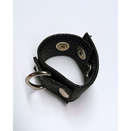 Tight Leather Cock Ring with D-Ring