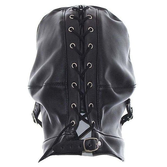 Cafe Bondage Hood Leather - Bondage Hoods