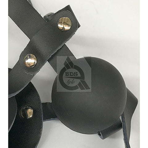 Head Harness Blindfold & Ball Gag Heavy - Bondage Gags and Bits