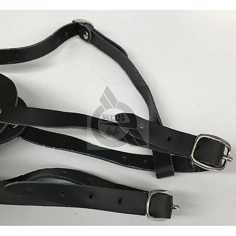 Head Harness Blindfold & Ball Gag Heavy - Bondage Gags and Bits