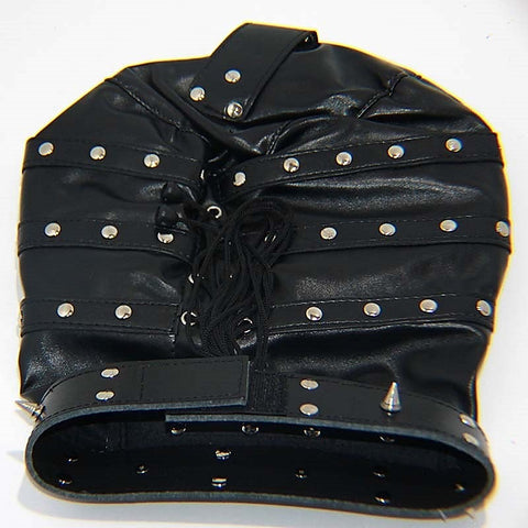 Spiked Bondage Hood Leather