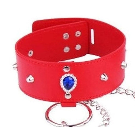 Exquisite Bondage Collar Set with Heart Crystal Accents