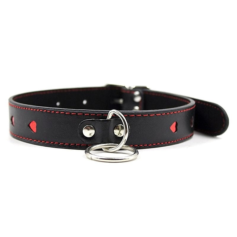 Premium Red Heart O Ring Collar by BDStyle - Collars and Leads