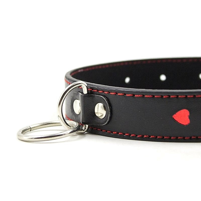 Premium Red Heart O Ring Collar by BDStyle - Collars and Leads