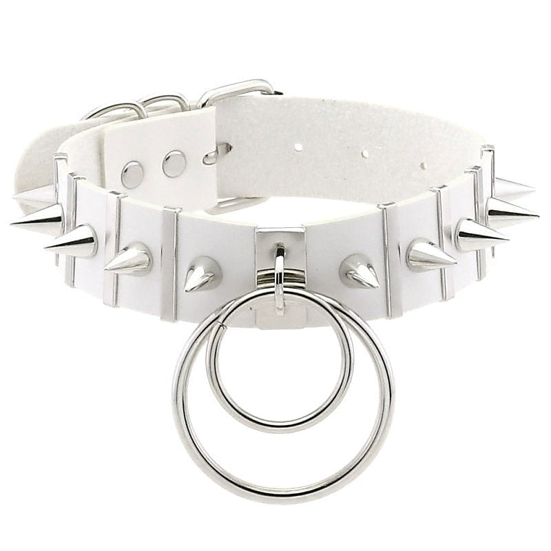 BDSM Spiked Collar PVC With Pendant by BDStyle - Masks And Blindfolds