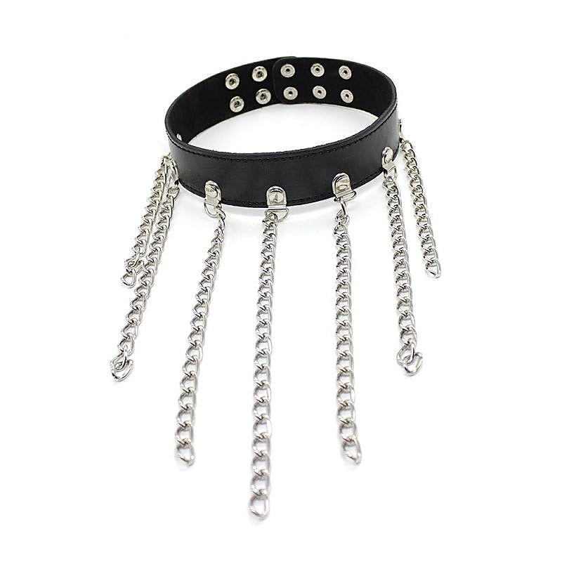 Premium Neck Collar With Chains by BDStyle - Collars and Leads