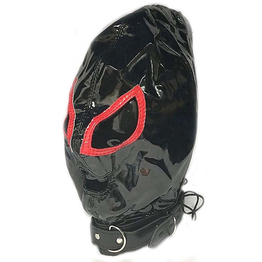 Ladies Red & Black Bondage Hood