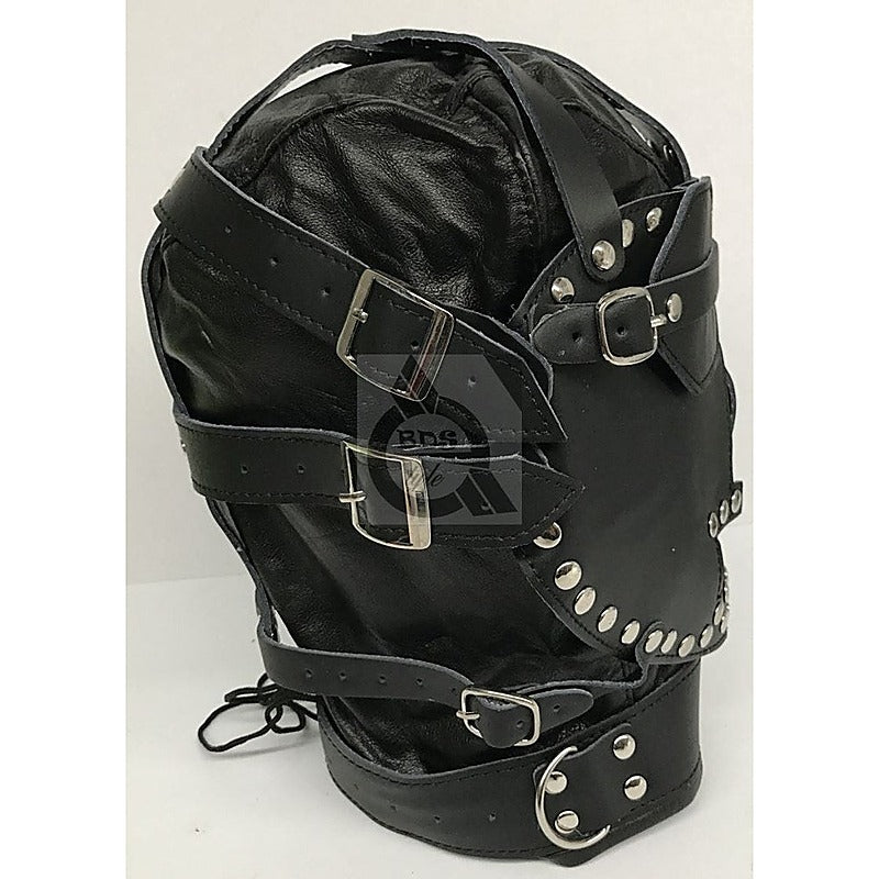 Leather Studded Sensory Deprivation Experience by BDStyle - Bondage Hoods