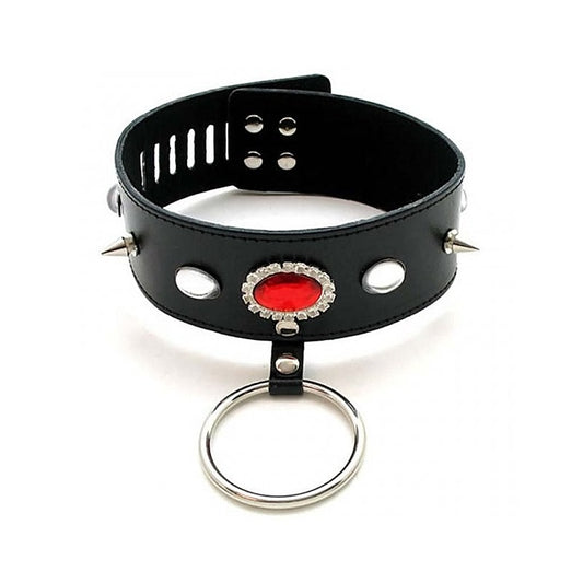 Jewelled Fetish Collar With O Ring