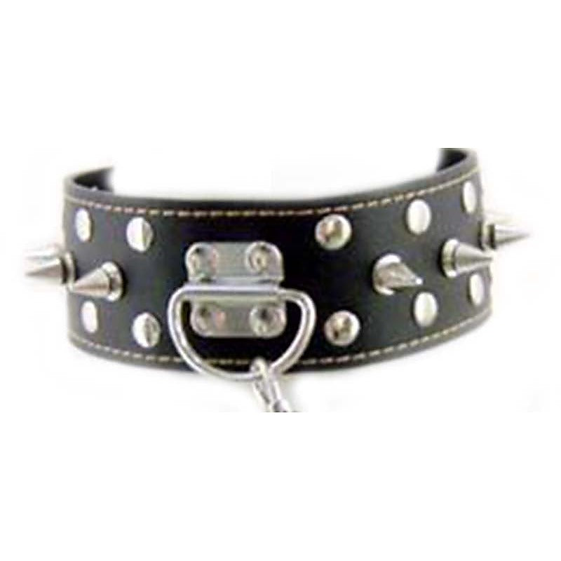 Spiked Leather Collar with Lead by BDStyle - Collars and Leads