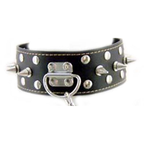 Spiked Leather Collar with Lead by BDStyle - Collars and Leads