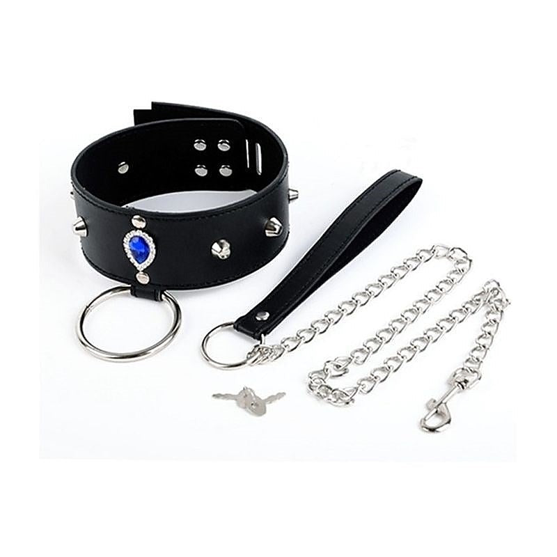 Blunt Spike Bondage Collar with Leash by BDStyle - Collars and Leads