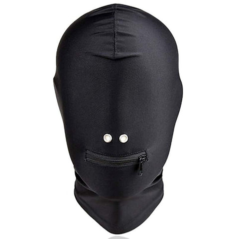 Spandex Zipper Mouth Hood - Bondage Hoods