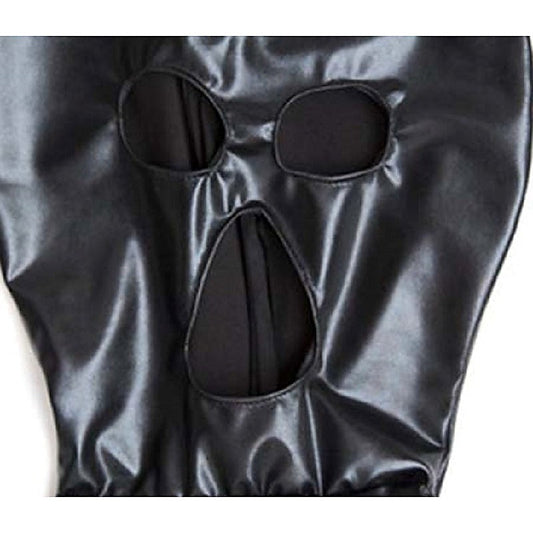 Open Mouth & Eyes PVC Bondage Hood