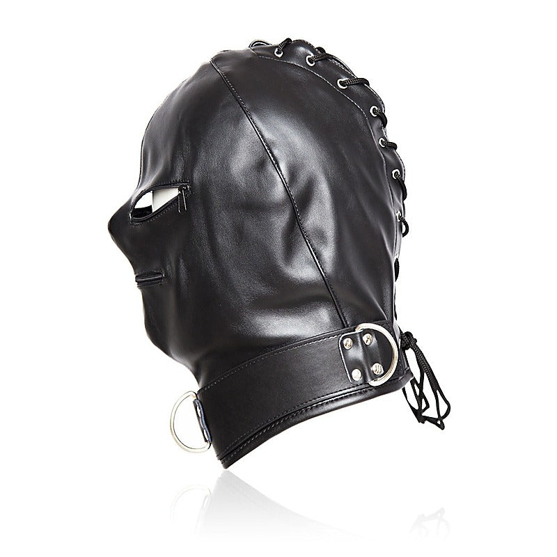 Basic Zipper Hood With O-Ring Collar by BDStyle - Bondage Hoods