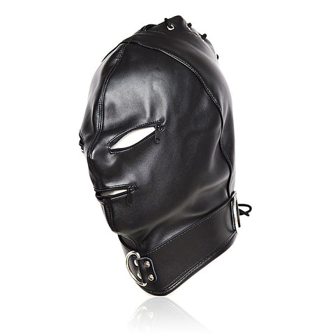 Basic Zipper Hood With O-Ring Collar by BDStyle - Bondage Hoods