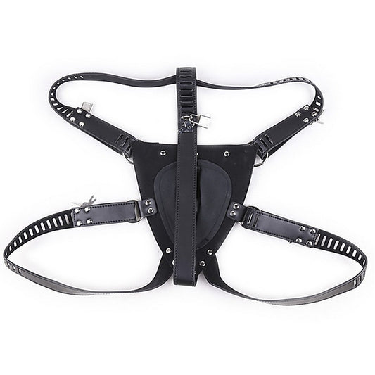 Faux Leather Male Chastity Pants