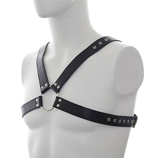Deluxe Faux Leather Chest Harness - Cuffs and Restraints