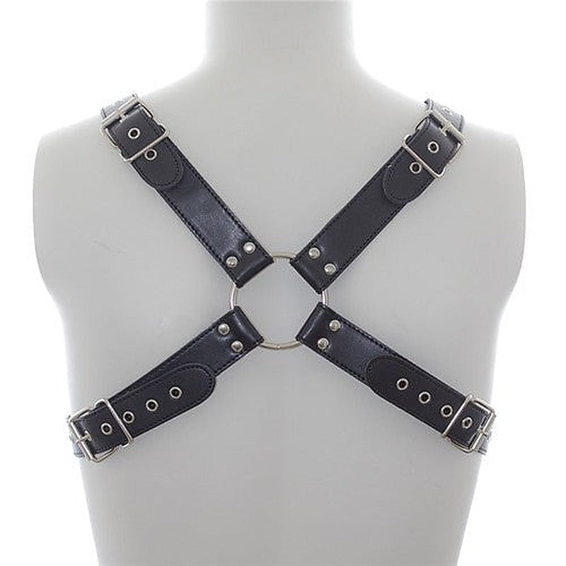 Deluxe Faux Leather Chest Harness - Cuffs and Restraints