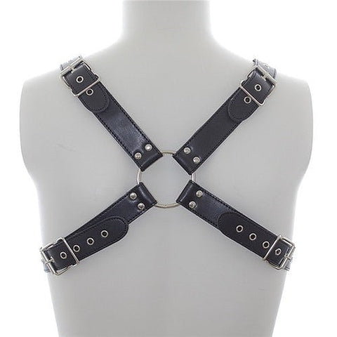 Deluxe Faux Leather Chest Harness - Cuffs and Restraints