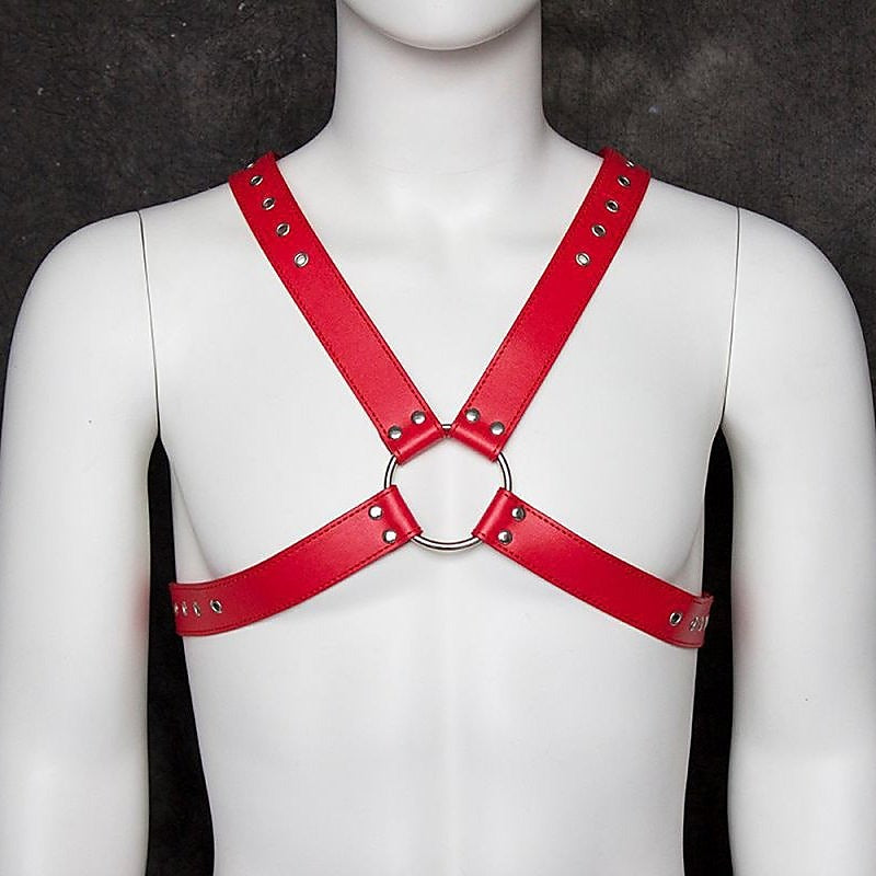 Deluxe Faux Leather Chest Harness - Cuffs and Restraints