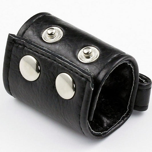 Leather Ball Stretcher with One Snap by BDStyle - Ball and Cock Toys