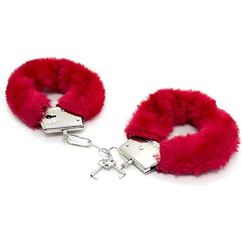 Red Lovers Metal Cuffs Restraint Kit 5 Piece - Bondage Kits